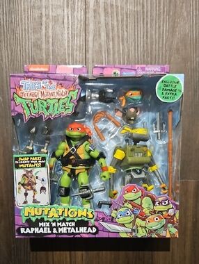 Mutations Mix 'N Match Raphael & Metalhead Action Figures - Green/Orange
